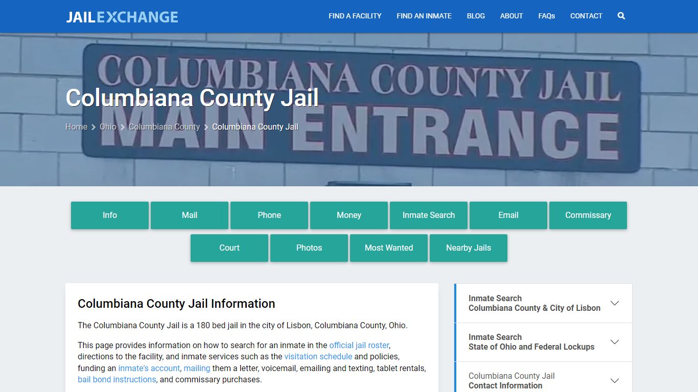 Columbiana County Jail, OH Inmate Search, Information